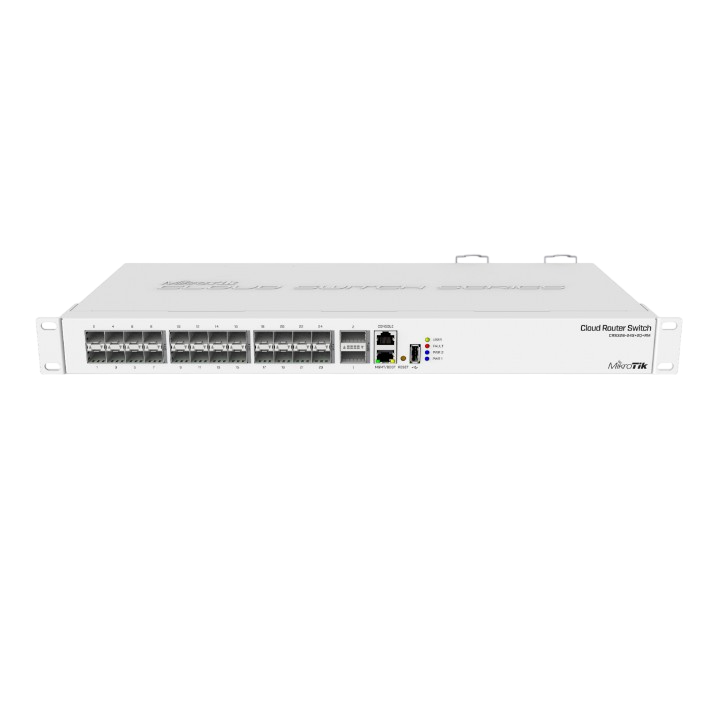 CRS326-24S+2Q+: 24x SFP+ (10GbE), 2x QSFP+ (40GbE) 