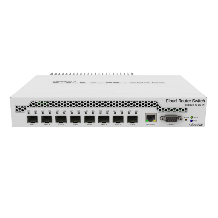 CRS309-1G-8S+: 8x SFP+, 1x 1GbE