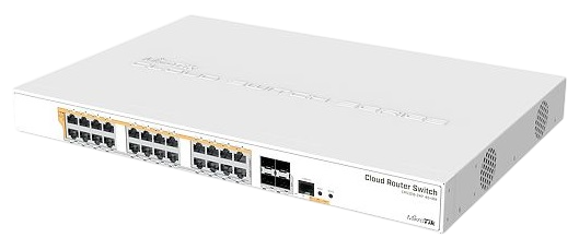 CRS328-24P-4S+: 24x Gigabit Ethernet (PoE out), 4x SFP+ 